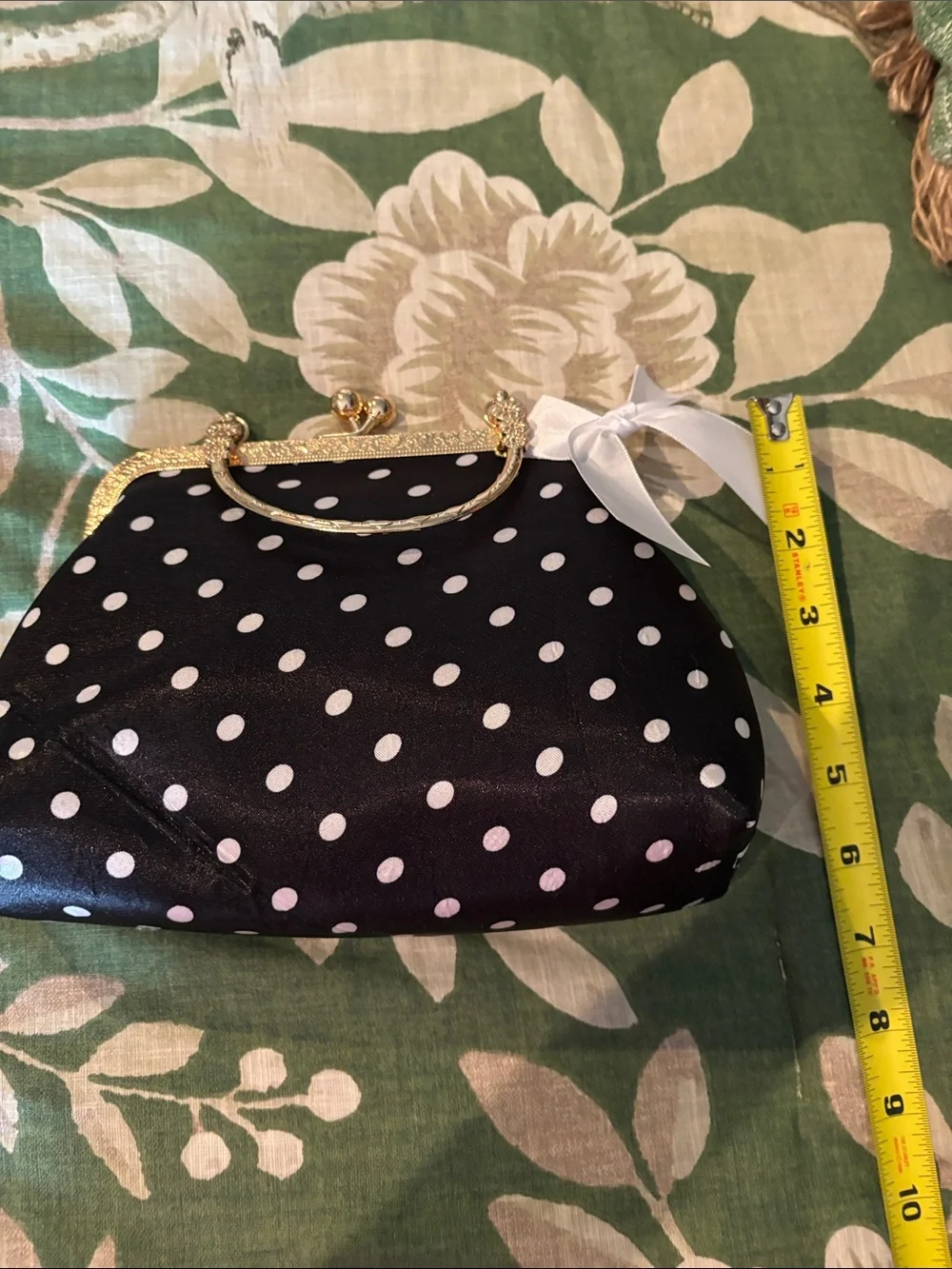 Classic Polka Dot Frame Handbag in Black and White